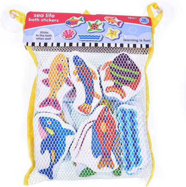 EVA Bath Toys - SEA LIFE Stickers 16 Pack for Kids TY5954